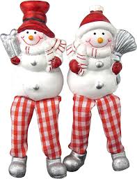 Handmålade Snögubbar – Julfigurer i Keramik