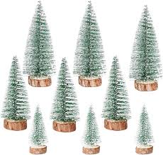 9 Mini Julgranar - Konstgjorda Dekorationer