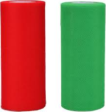 Jomnvo Jul Tyllband - 2 Rullar Röd & Grön