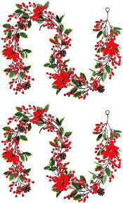Röd Julgirlang 2 x 15 cm - Konstgjord Juldekoration