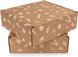 Jultryckt Presentförpackning - Brun Kartong 202x200x70 mm